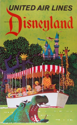 United Air Lines the official airline to Disneyland poster